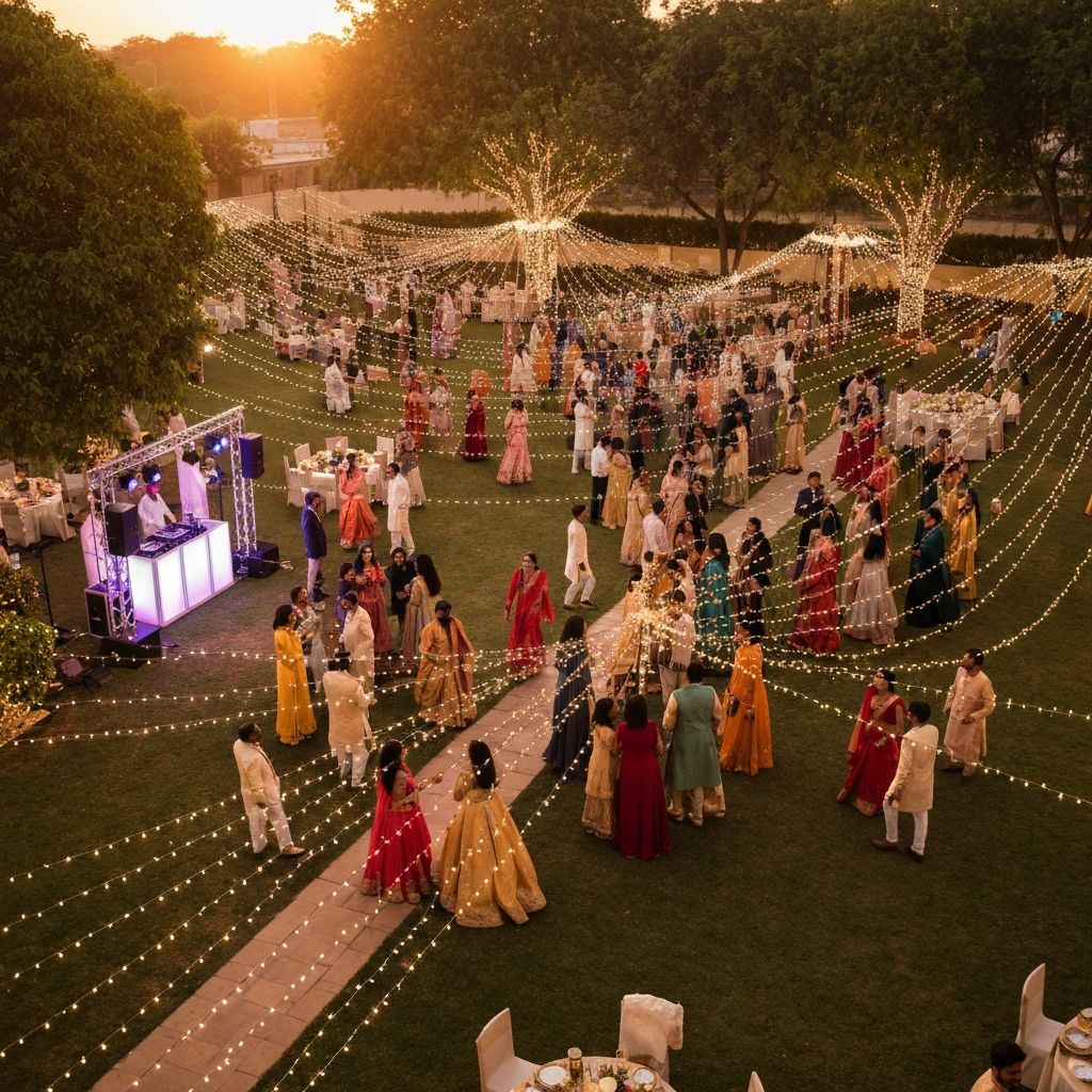 Traditional mandap ceremony setup
